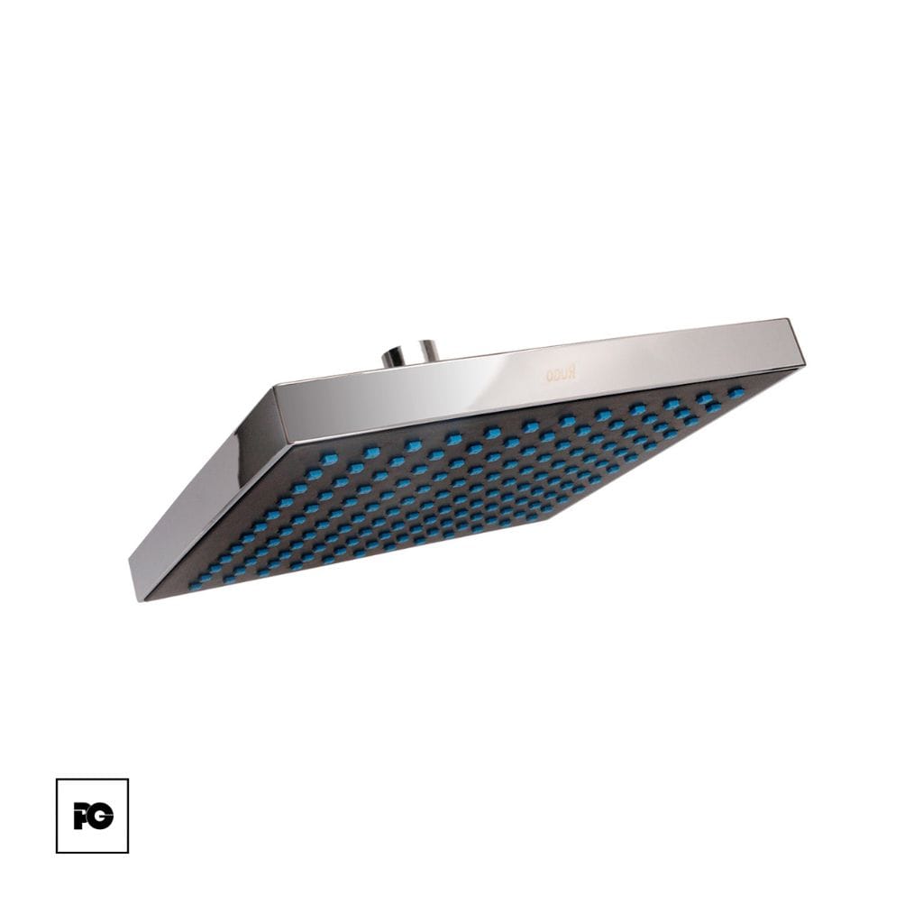 Regadera cuadrada de cromo, modelo 44GP.