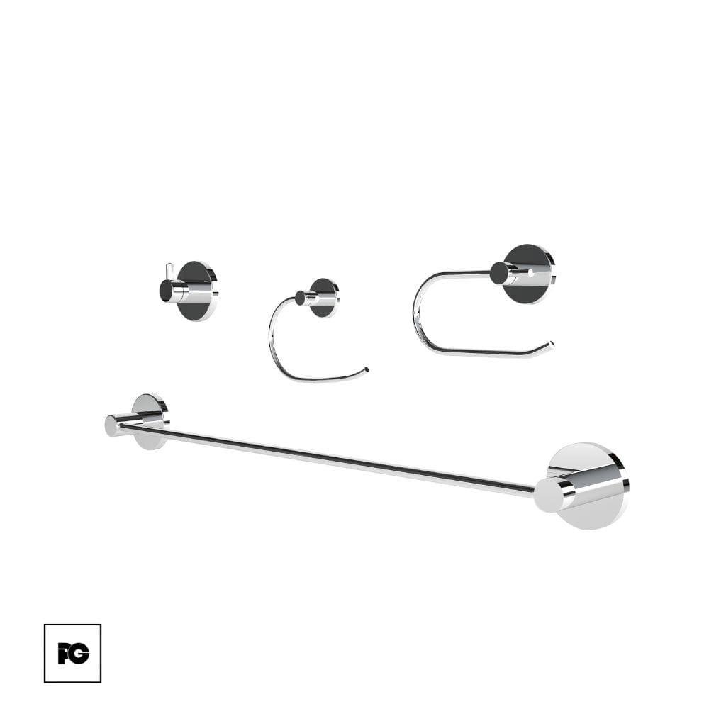 Juego de Accesorios para Baño Cromado Maia de 4 Piezas.