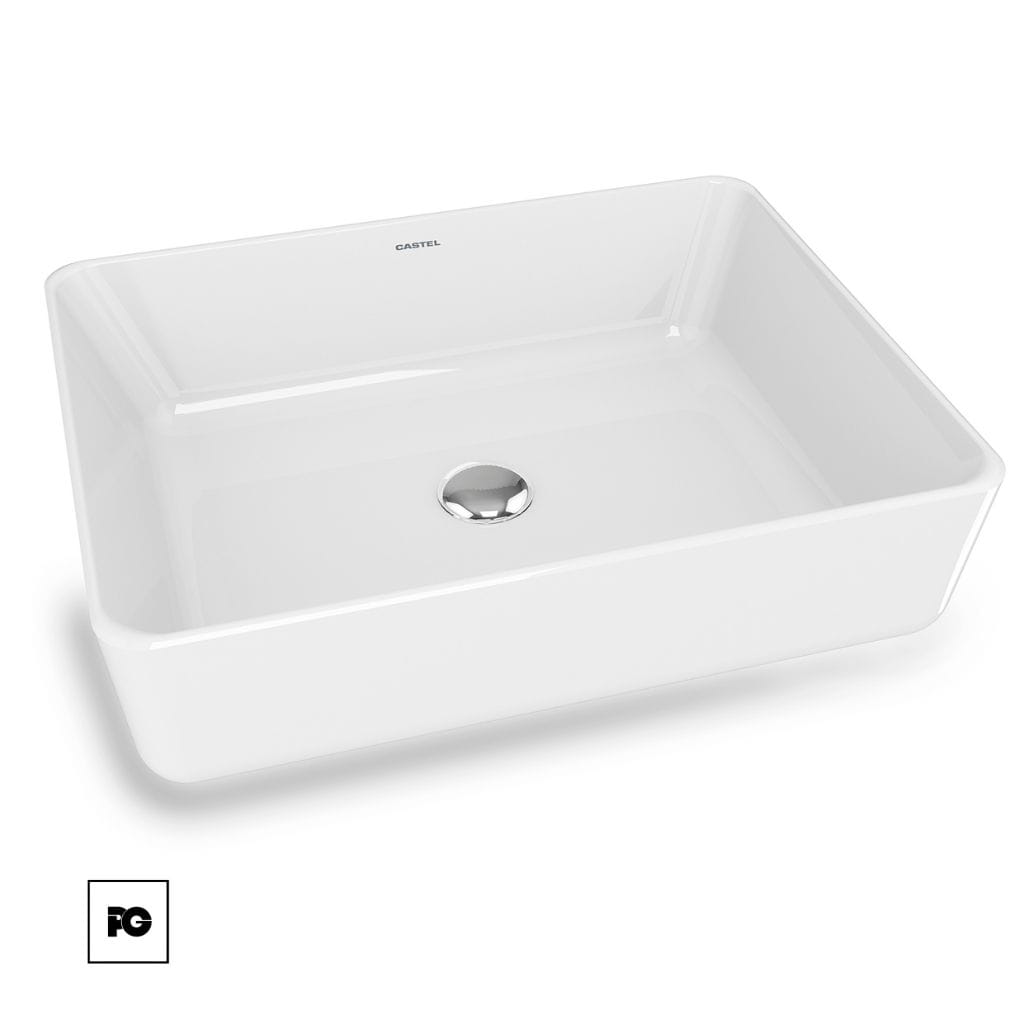 Lavabo de cerámica color blanco, modelo Domus.