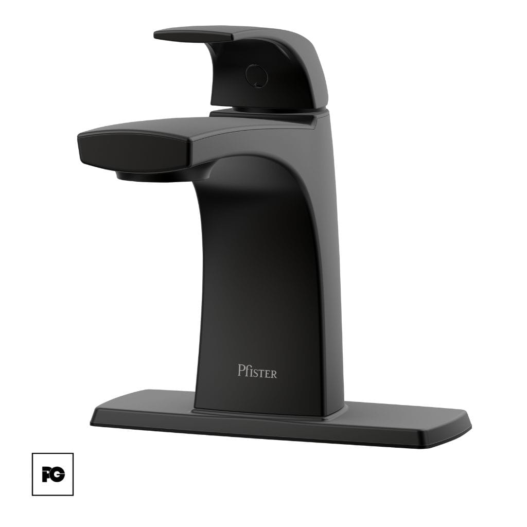 Mezcladora para Lavabo Karci Color Negro Mate de 4 Pulgadas con Dos Manerales.