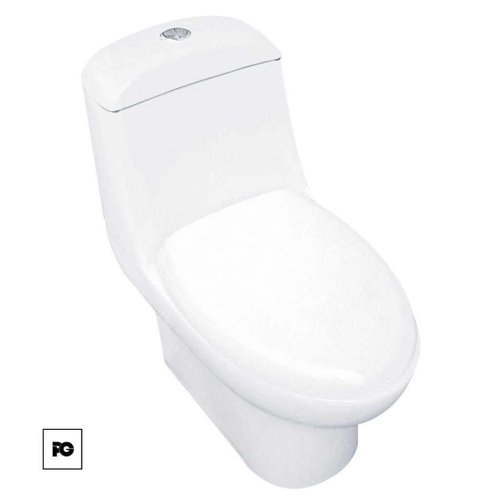 Sanitario One Piece cerámico color blanco, modelo Nemesis.